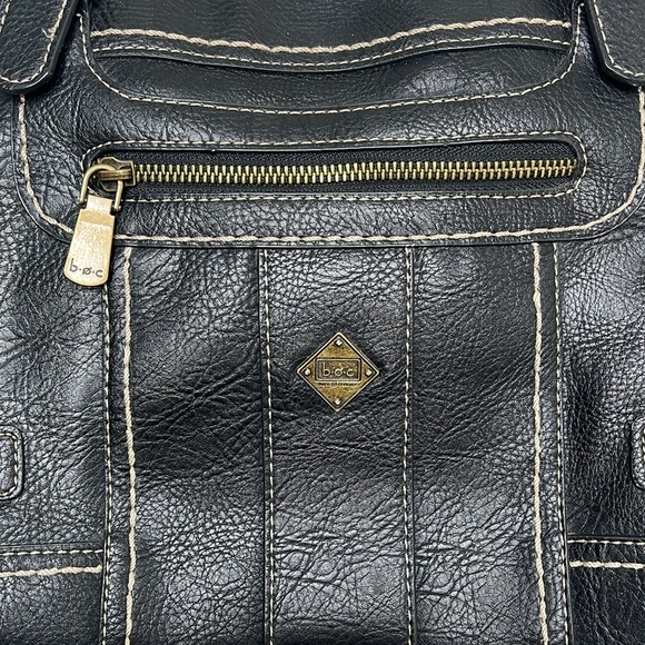 B.O.C Black Leather Double Handles Large Bag BLEMISH - Picture 2 of 10